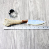 Moose Antler Handle Opalite Blade Ornamental Knife #1451 Mountain Man Knife