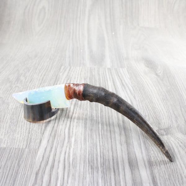 Impala Horn Handle Opalite Blade Ornamental Knife #2451 Mountain Man Knife