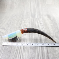 Impala Horn Handle Opalite Blade Ornamental Knife #2451 Mountain Man Knife