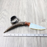 Impala Horn Handle Opalite Blade Ornamental Knife #2451 Mountain Man Knife