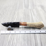 Elk Antler Handle Obsidian Blade Ornamental Knife #2751 Mountain Man Knife