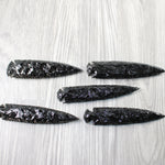 5 Obsidian Ornamental Spearheads  #4751  Arrowhead