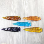 5 Glass Ornamental Spearheads  #4751  Arrowhead