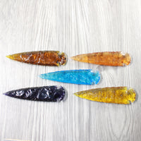 5 Glass Ornamental Spearheads  #4751  Arrowhead