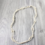 1 Leather Barbed Wire Necklace Pearl Colored   #5851