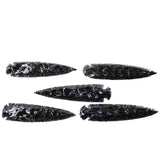 5 Obsidian Ornamental Spearheads  #7951  Arrowhead