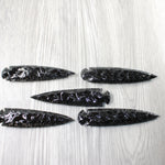 5 Obsidian Ornamental Spearheads  #7951  Arrowhead