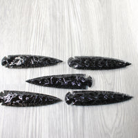 5 Obsidian Ornamental Spearheads  #7951  Arrowhead