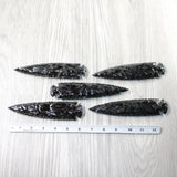 5 Obsidian Ornamental Spearheads  #7951  Arrowhead