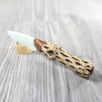 Cholla Cactus Wood Handle Opalite Blade Ornamental Knife #3951 Mountain Man Knife