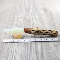 Cholla Cactus Wood Handle Opalite Blade Ornamental Knife #3951 Mountain Man Knife