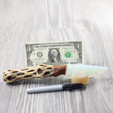 Cholla Cactus Wood Handle Opalite Blade Ornamental Knife #3951 Mountain Man Knife