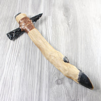 Deer Foot Handle Obsidian Head Ornamental Tomahawk #43551 Mountain Man Knife Axe Hatchet