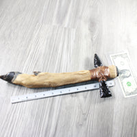 Deer Foot Handle Obsidian Head Ornamental Tomahawk #43551 Mountain Man Knife Axe Hatchet