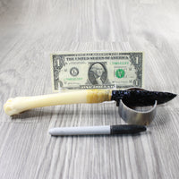 Deer Bone Handle Obsidian Blade Ornamental Knife #43-251 Mountain Man Knife