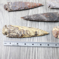 5 Stone Ornamental Spearheads  #6851  Arrowhead