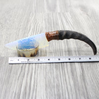 Springbok Horn Handle Opalite Blade Ornamental Knife #1951 Mountain Man Knife