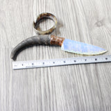 Springbok Horn Handle Opalite Blade Ornamental Knife #1951 Mountain Man Knife