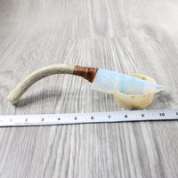 Deer Antler Handle Opalite Blade Ornamental Knife #2051 Mountain Man Knife