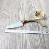 Deer Antler Handle Opalite Blade Ornamental Knife #2051 Mountain Man Knife