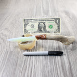 Deer Antler Handle Opalite Blade Ornamental Knife #2051 Mountain Man Knife