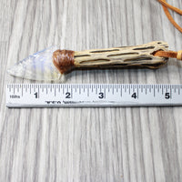 Cholla Cactus Wood Handle Opalite Blade Knife Necklace  #5152 Mountain Man Necklace