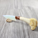 Deer Bone Handle Opalite Blade Ornamental Knife #4352 Mountain Man Knife