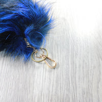 3 Dyed Silver Fox Tail Key Rings #3452  Taxidermy Keychain Tassel Bag Tag