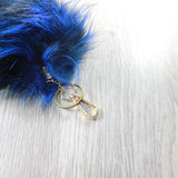 3 Dyed Silver Fox Tail Key Rings #3452  Taxidermy Keychain Tassel Bag Tag