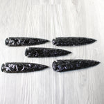 5 Obsidian Ornamental Spearheads  #4752  Arrowhead