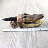 Alligator Head Handle Obsidian Blade Ornamental Knife #2852 Mountain Man Knife