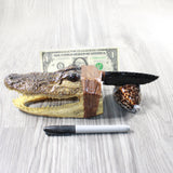 Alligator Head Handle Obsidian Blade Ornamental Knife #2852 Mountain Man Knife