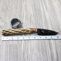 Cholla Cactus Wood Handle Obsidian Blade Ornamental Knife #8252 Mountain Man Knife