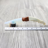 Coyote Jaw Handle Opalite Blade Ornamental Knife #1252 Mountain Man Knife