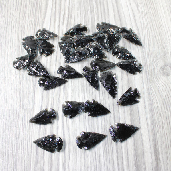 25 Small Obsidian Ornamental Arrowheads  #3252  Spearhead