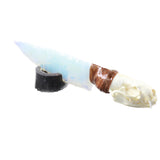 Mink Skull Handle Opalite Blade Ornamental Knife #3252 Mountain Man Knife