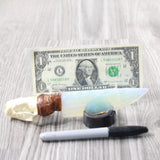 Mink Skull Handle Opalite Blade Ornamental Knife #3252 Mountain Man Knife