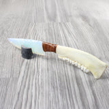 Deer Jaw Handle Opalite Blade Ornamental Knife #8252 Mountain Man Knife