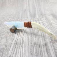 Coyote Jaw Handle Opalite Blade Ornamental Knife #8252 Mountain Man Knife