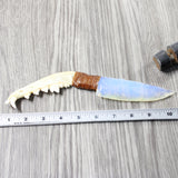 Coyote Jaw Handle Opalite Blade Ornamental Knife #8252 Mountain Man Knife