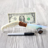 Coyote Jaw Handle Opalite Blade Ornamental Knife #8252 Mountain Man Knife