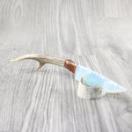 Deer Antler Handle Opalite Blade Ornamental Knife #2752 Mountain Man Knife