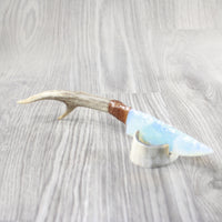 Deer Antler Handle Opalite Blade Ornamental Knife #2752 Mountain Man Knife