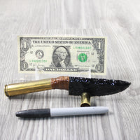 50 Cal Shell Casing  Handle Obsidian Blade Ornamental Knife #3752 Mountain Man Knife