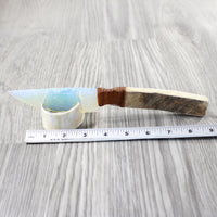 Moose Antler Handle Opalite Blade Ornamental Knife #1752 Mountain Man Knife