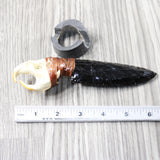 Muskrat Skull  Handle Obsidian Blade Ornamental Knife #3752 Mountain Man Knife