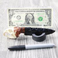 Muskrat Skull  Handle Obsidian Blade Ornamental Knife #3752 Mountain Man Knife