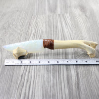 Deer Bone Handle Opalite Blade Ornamental Knife #4752 Mountain Man Knife