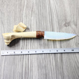 Deer Bone Handle Opalite Blade Ornamental Knife #4752 Mountain Man Knife