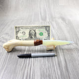 Deer Bone Handle Opalite Blade Ornamental Knife #4752 Mountain Man Knife